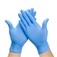 Blue Nitrile Powder Free Disposable Gloves Box Of 100 AQL 1.5