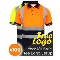 Cheap Hi vis Orange Short Sleeve Polo