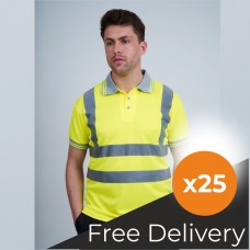 25 Hi Vis Polo Shirt discounted deal mix and match sizes