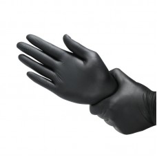 Heavy Duty Powder-Free Disposable Black Nitrile Gloves Box Of 100 AQL 0.65