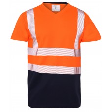High Visibility Two Tone V-neck T-shirt