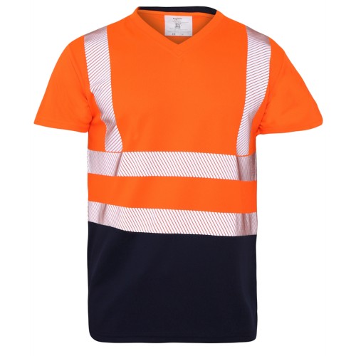 High Visibility Two Tone V-neck T-shirt