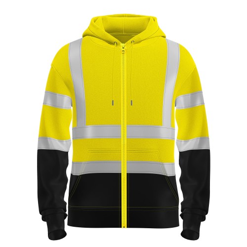 High Visibility Zip Up Hooded 