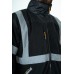 Heavy Duty Fleece Jacket – Black – Reflective Trim, Storm Collar