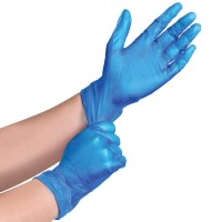 Vinyl Gloves Blue Powder Free Disposable Examination Box of 100