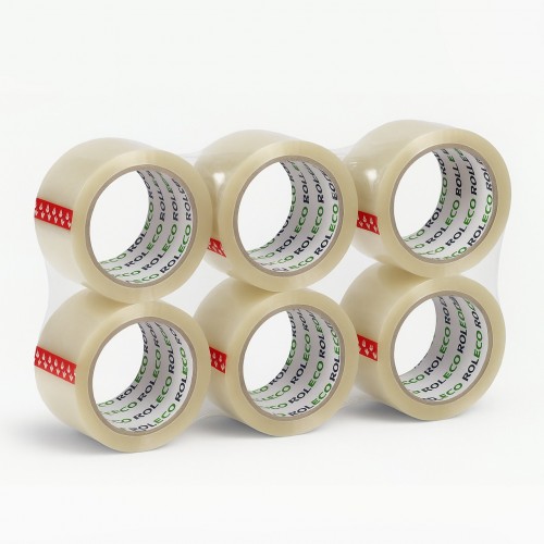 Super Low Noise Clear Packing Tape 50mm x 66m – Front View of Roll