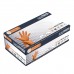 Orange heavy-duty disposable gloves with diamond grip texture