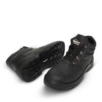 Kapton Chukka Safety Boots - Black waterproof steel toe work boots with slip-resistant sole and cushioned ankle collar