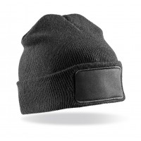 Beanie Hat with Patch Double-knit