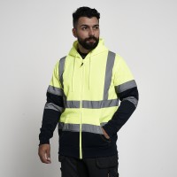 Hi Vis Hoodie Two Tone Zip Up Hooded Sweatshirt Zipped kapton® 