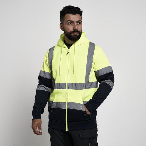 High Visibility Zip Up Hooded 