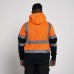 Orange Two Tone Zip Up Hooded 