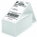 Close-up of durable self-adhesive shipping label with barcode and address fields