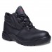 Work boots with energy-absorbing heel support for long shifts