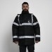Black Security Safety Parka Coat