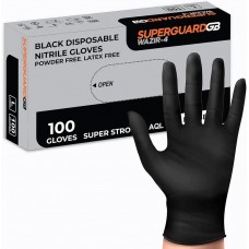 Superguad GB Black Nitrile Gloves 5mil Strong